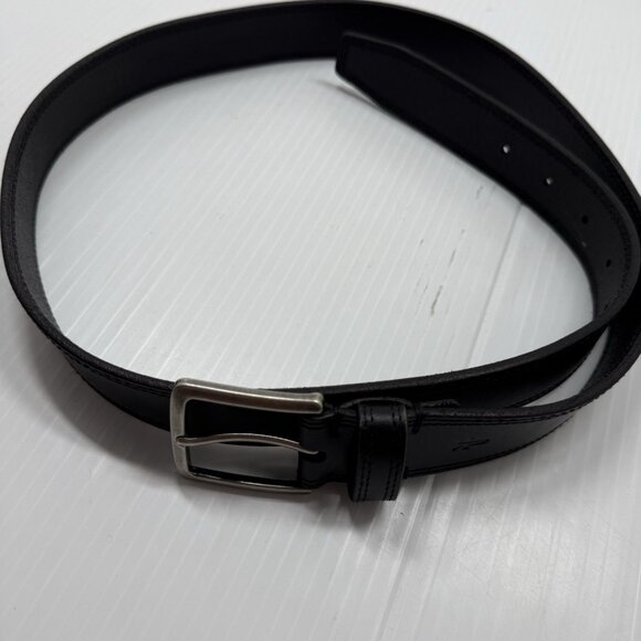 Frye Black Leather Belt 35mm Genuine Pull Up Adjustable Buckle Classic Size 36 - Picture 5 of 7